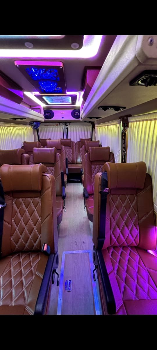 Tempo Traveller exterior, Velu Tour and Travel Services fleet